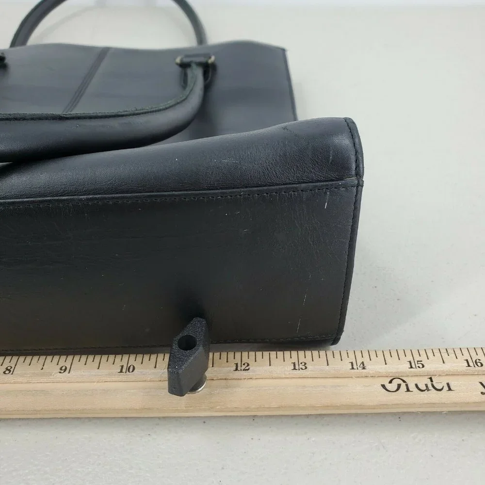 Eddie Bauer Black Leather Tote Bag